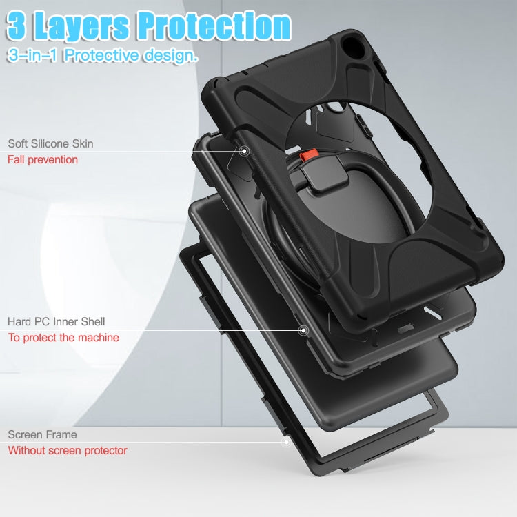 Silicone + PC Protective Tablet Case with Holder & Shoulder Strap, For Amazon Fire HD 8 2022