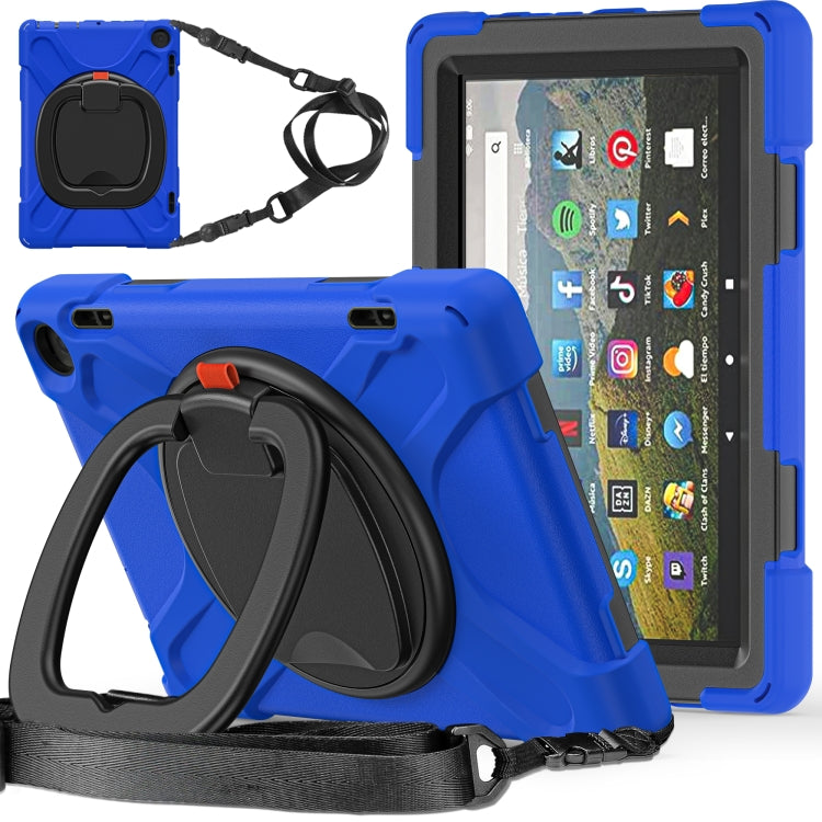 Silicone + PC Protective Tablet Case with Holder & Shoulder Strap, For Amazon Fire HD 8 2022