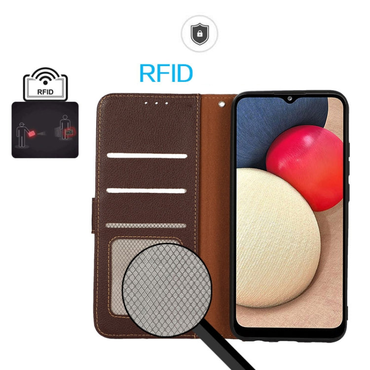 KHAZNEH Litchi Texture Leather RFID Phone Case, For Nokia X30 5G, For Samsung Galaxy A54 5G