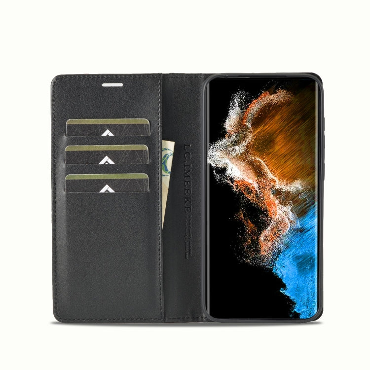 LC.IMEEKE Carbon Fiber PU + TPU Horizontal Flip Leather Phone Case, For Samsung Galaxy S23 5G, For Samsung Galaxy S23+ 5G, For Samsung Galaxy S23 Ultra 5G