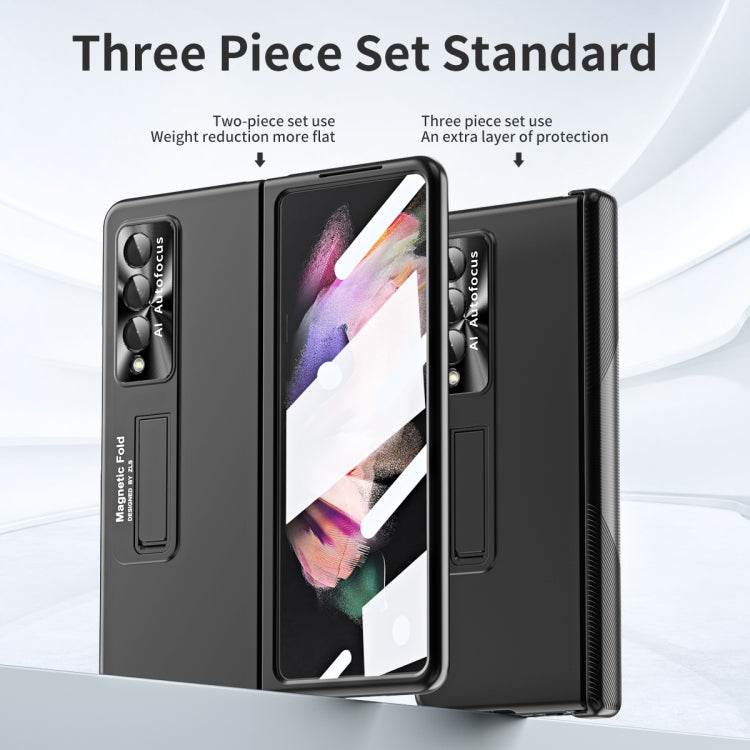 Electroplating Corrugated Hinge Folding Phone Case, For Samsung Galaxy Z Fold3 5G, For Samsung Galaxy Z Fold4