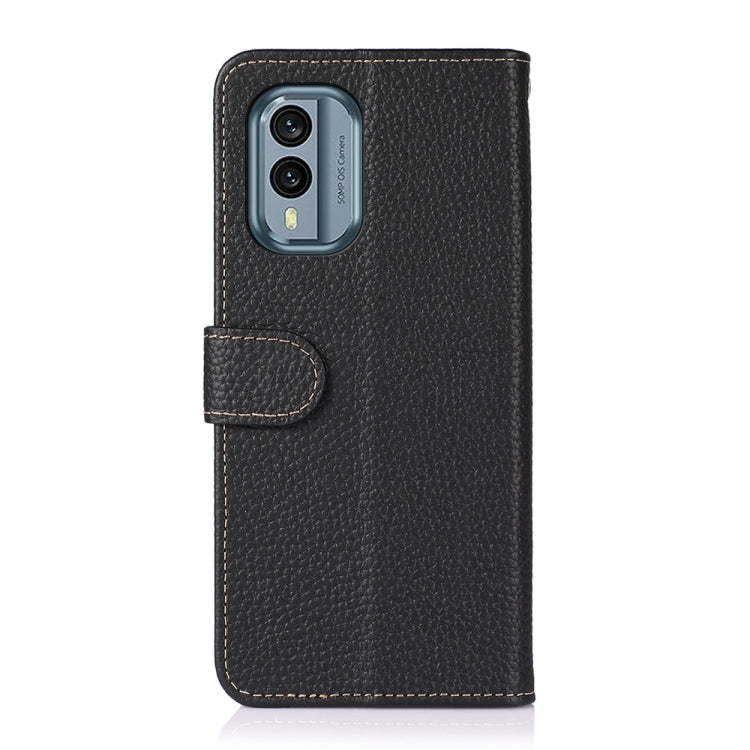 KHAZNEH Litchi Genuine Leather Phone Case, For Nokia X30 5G