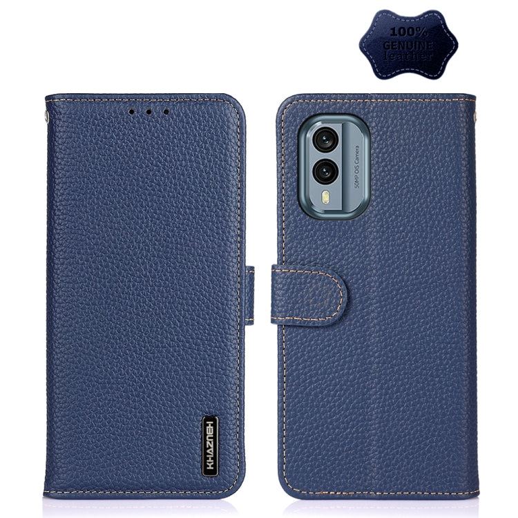 KHAZNEH Litchi Genuine Leather Phone Case, For Nokia X30 5G