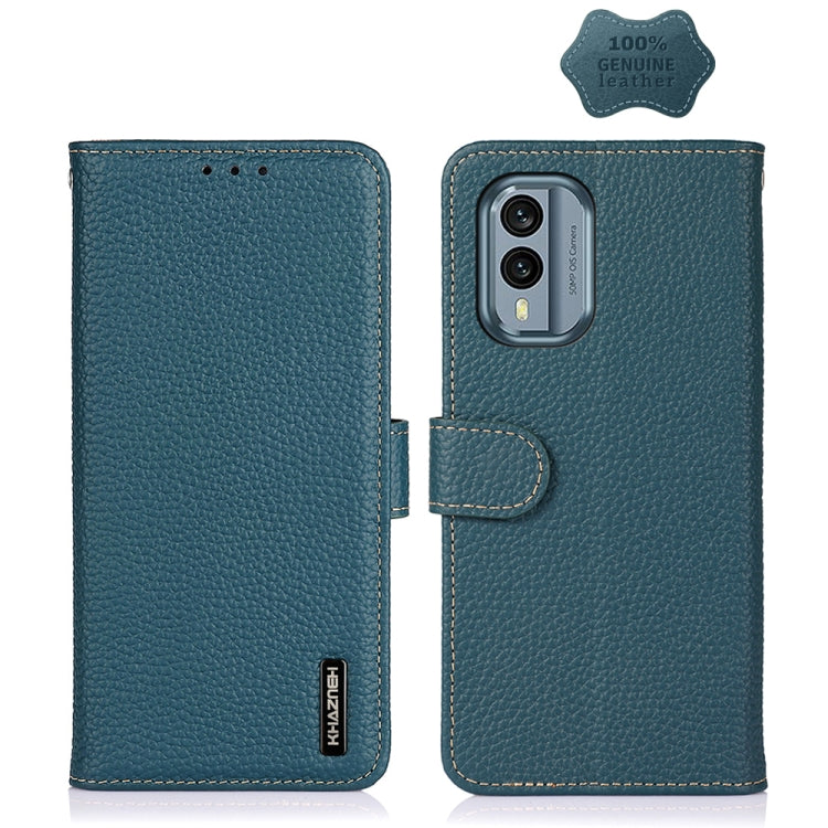 KHAZNEH Litchi Genuine Leather Phone Case, For Nokia X30 5G
