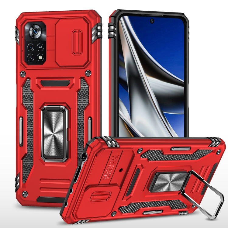 Armor PC + TPU Camera Shield Phone Case, For Xiaomi 11T, For Xiaomi Poco X4 Pro 5G, For Xiaomi Redmi 10, For Xiaomi Redmi 10C, For Xiaomi Redmi 9A, For Xiaomi Redmi Note 11 Pro, For Xiaomi Redmi 9C / 10A