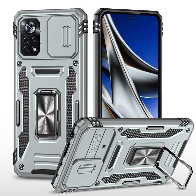 Armor PC + TPU Camera Shield Phone Case, For Xiaomi 11T, For Xiaomi Poco X4 Pro 5G, For Xiaomi Redmi 10, For Xiaomi Redmi 10C, For Xiaomi Redmi 9A, For Xiaomi Redmi Note 11 Pro, For Xiaomi Redmi 9C / 10A