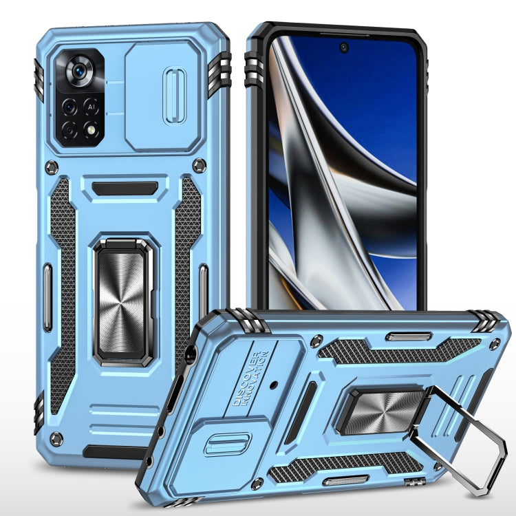 Armor PC + TPU Camera Shield Phone Case, For Xiaomi 11T, For Xiaomi Poco X4 Pro 5G, For Xiaomi Redmi 10, For Xiaomi Redmi 10C, For Xiaomi Redmi 9A, For Xiaomi Redmi Note 11 Pro, For Xiaomi Redmi 9C / 10A