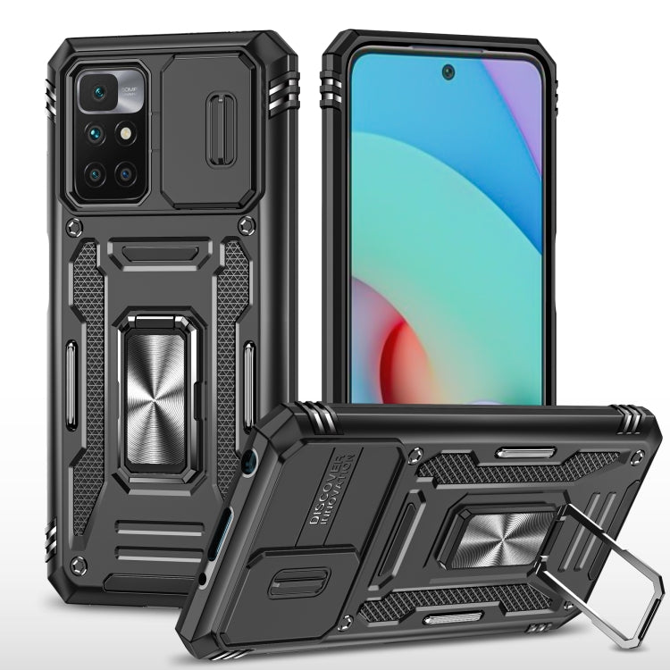 Armor PC + TPU Camera Shield Phone Case, For Xiaomi 11T, For Xiaomi Poco X4 Pro 5G, For Xiaomi Redmi 10, For Xiaomi Redmi 10C, For Xiaomi Redmi 9A, For Xiaomi Redmi Note 11 Pro, For Xiaomi Redmi 9C / 10A