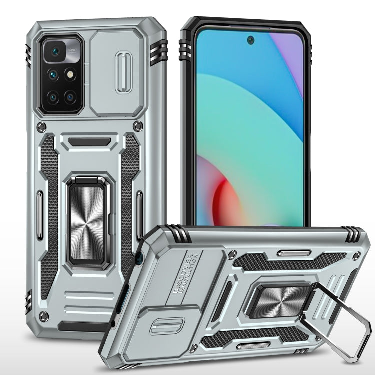 Armor PC + TPU Camera Shield Phone Case, For Xiaomi 11T, For Xiaomi Poco X4 Pro 5G, For Xiaomi Redmi 10, For Xiaomi Redmi 10C, For Xiaomi Redmi 9A, For Xiaomi Redmi Note 11 Pro, For Xiaomi Redmi 9C / 10A