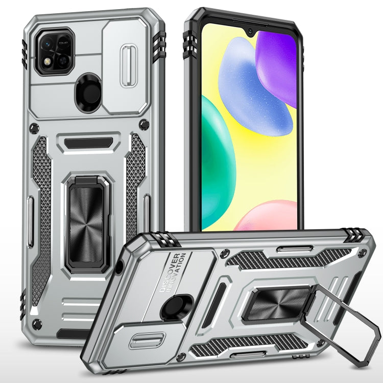 Armor PC + TPU Camera Shield Phone Case, For Xiaomi 11T, For Xiaomi Poco X4 Pro 5G, For Xiaomi Redmi 10, For Xiaomi Redmi 10C, For Xiaomi Redmi 9A, For Xiaomi Redmi Note 11 Pro, For Xiaomi Redmi 9C / 10A