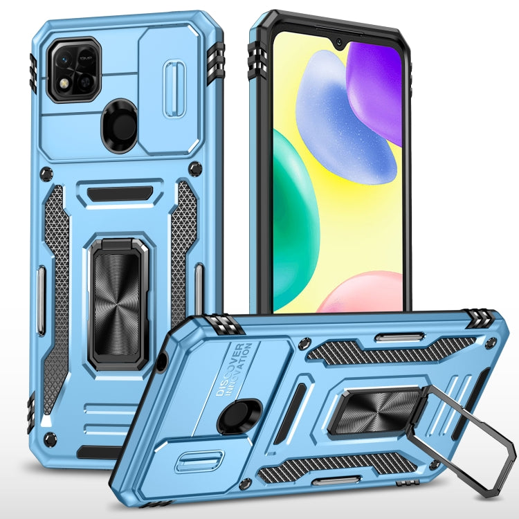 Armor PC + TPU Camera Shield Phone Case, For Xiaomi 11T, For Xiaomi Poco X4 Pro 5G, For Xiaomi Redmi 10, For Xiaomi Redmi 10C, For Xiaomi Redmi 9A, For Xiaomi Redmi Note 11 Pro, For Xiaomi Redmi 9C / 10A