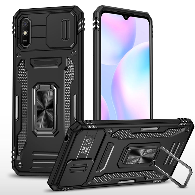 Armor PC + TPU Camera Shield Phone Case, For Xiaomi 11T, For Xiaomi Poco X4 Pro 5G, For Xiaomi Redmi 10, For Xiaomi Redmi 10C, For Xiaomi Redmi 9A, For Xiaomi Redmi Note 11 Pro, For Xiaomi Redmi 9C / 10A