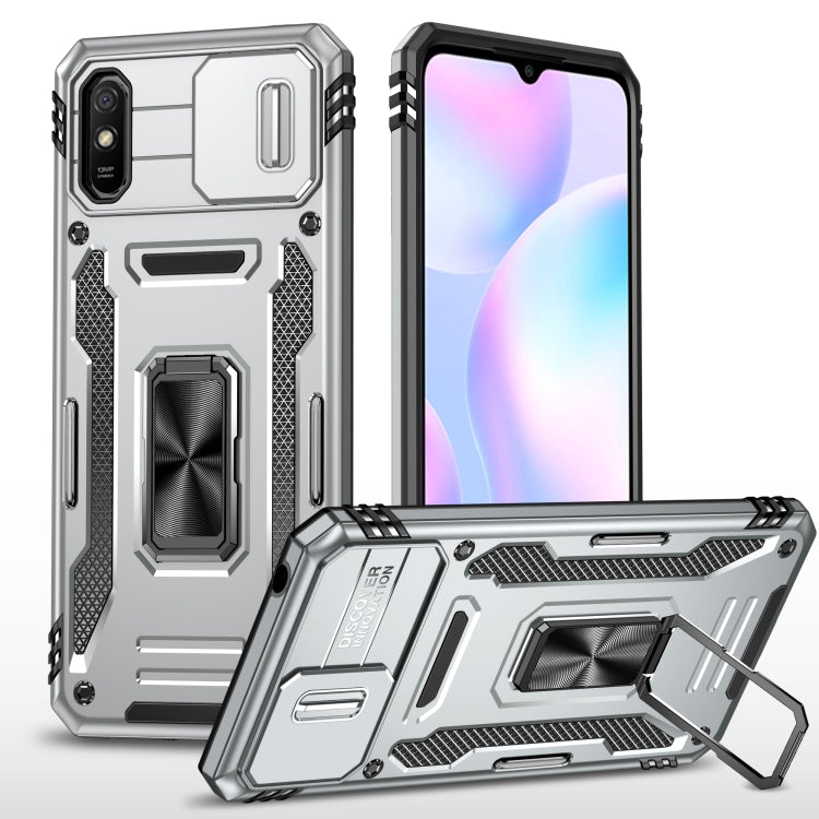 Armor PC + TPU Camera Shield Phone Case, For Xiaomi 11T, For Xiaomi Poco X4 Pro 5G, For Xiaomi Redmi 10, For Xiaomi Redmi 10C, For Xiaomi Redmi 9A, For Xiaomi Redmi Note 11 Pro, For Xiaomi Redmi 9C / 10A