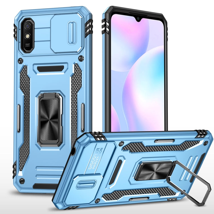 Armor PC + TPU Camera Shield Phone Case, For Xiaomi 11T, For Xiaomi Poco X4 Pro 5G, For Xiaomi Redmi 10, For Xiaomi Redmi 10C, For Xiaomi Redmi 9A, For Xiaomi Redmi Note 11 Pro, For Xiaomi Redmi 9C / 10A