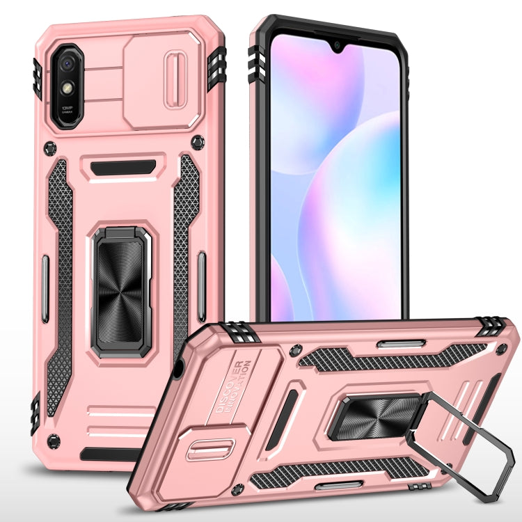 Armor PC + TPU Camera Shield Phone Case, For Xiaomi 11T, For Xiaomi Poco X4 Pro 5G, For Xiaomi Redmi 10, For Xiaomi Redmi 10C, For Xiaomi Redmi 9A, For Xiaomi Redmi Note 11 Pro, For Xiaomi Redmi 9C / 10A