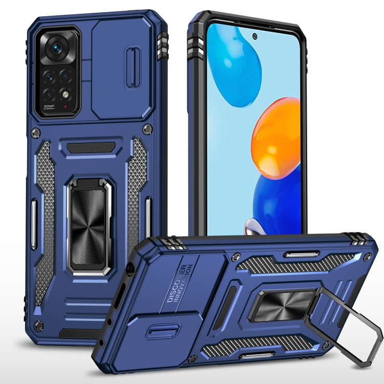 Armor PC + TPU Camera Shield Phone Case, For Xiaomi 11T, For Xiaomi Poco X4 Pro 5G, For Xiaomi Redmi 10, For Xiaomi Redmi 10C, For Xiaomi Redmi 9A, For Xiaomi Redmi Note 11 Pro, For Xiaomi Redmi 9C / 10A