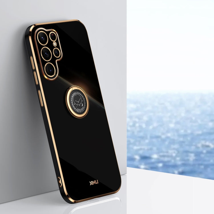 XINLI Straight Edge 6D Electroplate TPU Phone Case with Ring Holder, For Samsung Galaxy S23 5G, For Samsung Galaxy S23+ 5G, For Samsung Galaxy S23 Ultra 5G, For Samsung Galaxy S22 Ultra 5G, For Samsung Galaxy Note20, For Samsung Galaxy Note20 Ultra