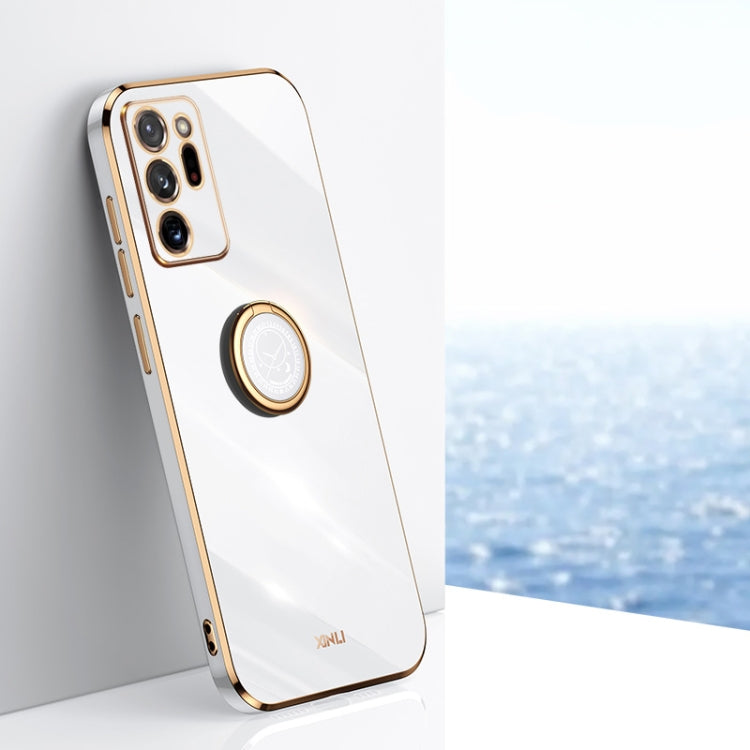 XINLI Straight Edge 6D Electroplate TPU Phone Case with Ring Holder, For Samsung Galaxy S23 5G, For Samsung Galaxy S23+ 5G, For Samsung Galaxy S23 Ultra 5G, For Samsung Galaxy S22 Ultra 5G, For Samsung Galaxy Note20, For Samsung Galaxy Note20 Ultra