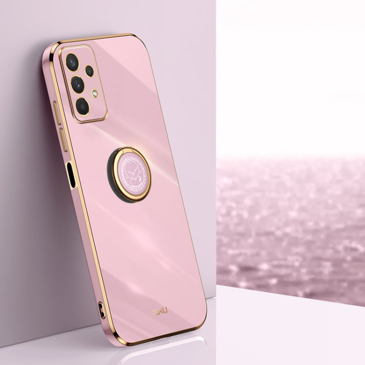 XINLI Straight Edge 6D Electroplate TPU Phone Case with Ring Holder, For Samsung Galaxy A73 5G, For Samsung Galaxy A53 5G, For Samsung Galaxy A33 5G, For Samsung Galaxy A32 5G, For Samsung Galaxy A23 5G, For Samsung Galaxy A14 5G�����������������������...