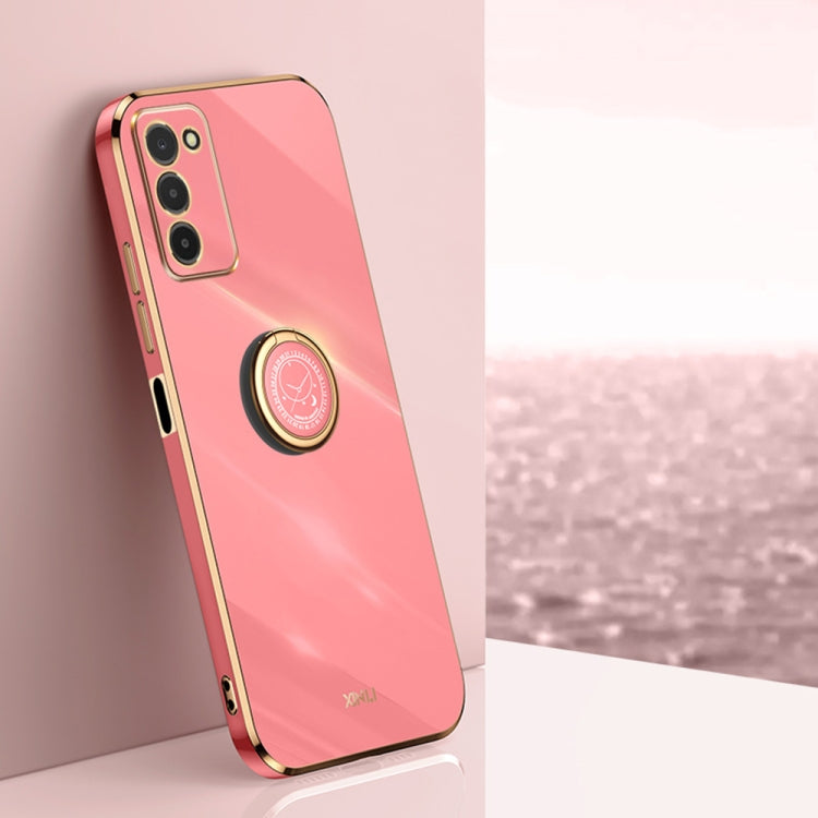 XINLI Straight Edge 6D Electroplate TPU Phone Case with Ring Holder, For Samsung Galaxy A13 5G, For Samsung Galaxy A04 4G, For Samsung Galaxy A03, For Samsung Galaxy A03s, For Samsung Galaxy A50