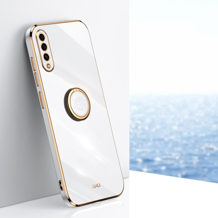 XINLI Straight Edge 6D Electroplate TPU Phone Case with Ring Holder, For Samsung Galaxy A13 5G, For Samsung Galaxy A04 4G, For Samsung Galaxy A03, For Samsung Galaxy A03s, For Samsung Galaxy A50