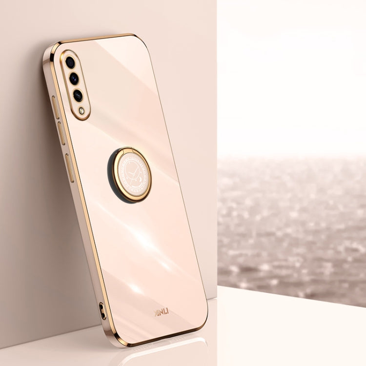 XINLI Straight Edge 6D Electroplate TPU Phone Case with Ring Holder, For Samsung Galaxy A13 5G, For Samsung Galaxy A04 4G, For Samsung Galaxy A03, For Samsung Galaxy A03s, For Samsung Galaxy A50