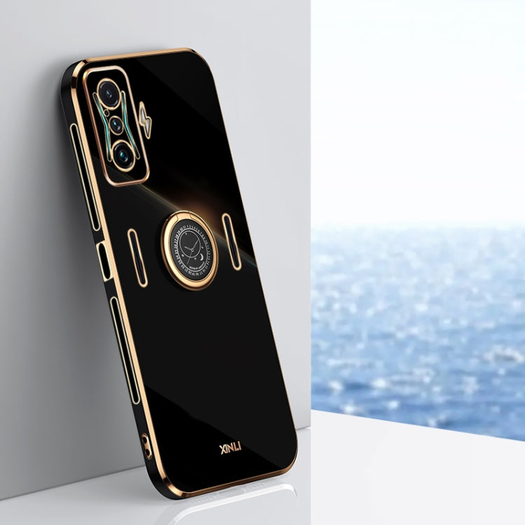 XINLI Straight Edge 6D Electroplate TPU Phone Case with Ring Holder, For Xiaomi Redmi K50 Gaming, For Xiaomi Redmi A1 4G, For Xiaomi Redmi A1+, For Xiaomi Redmi 10A, For Xiaomi Redmi 10C, For Xiaomi Black Shark 5