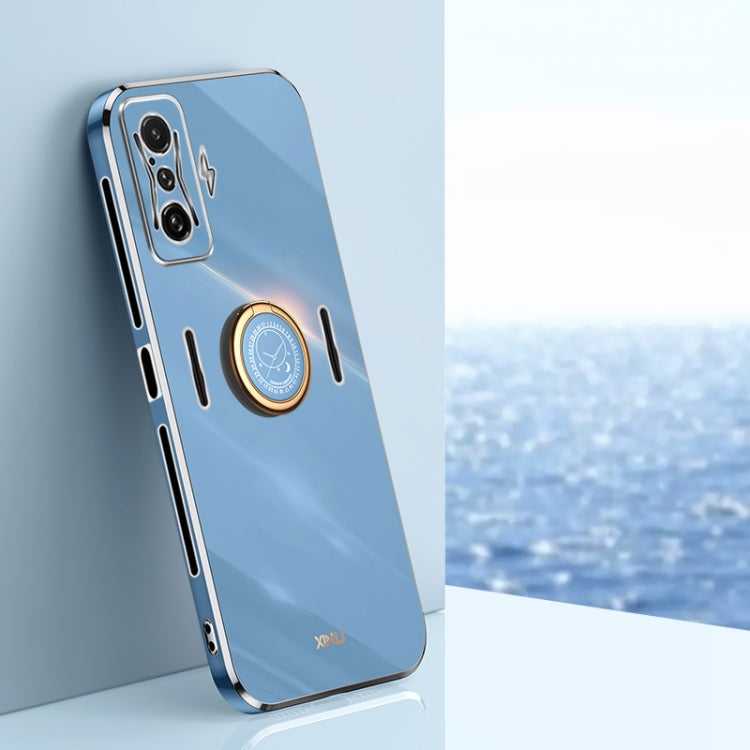 XINLI Straight Edge 6D Electroplate TPU Phone Case with Ring Holder, For Xiaomi Redmi K50 Gaming, For Xiaomi Redmi A1 4G, For Xiaomi Redmi A1+, For Xiaomi Redmi 10A, For Xiaomi Redmi 10C, For Xiaomi Black Shark 5