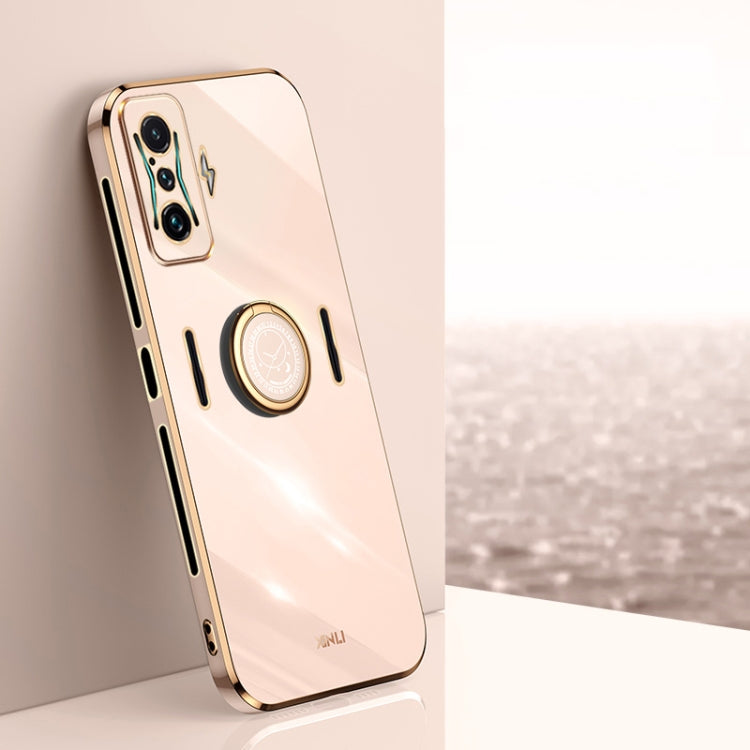 XINLI Straight Edge 6D Electroplate TPU Phone Case with Ring Holder, For Xiaomi Redmi K50 Gaming, For Xiaomi Redmi A1 4G, For Xiaomi Redmi A1+, For Xiaomi Redmi 10A, For Xiaomi Redmi 10C, For Xiaomi Black Shark 5