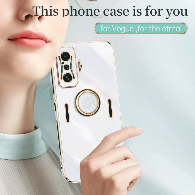 XINLI Straight Edge 6D Electroplate TPU Phone Case with Ring Holder, For Xiaomi Redmi K50 Gaming, For Xiaomi Redmi A1 4G, For Xiaomi Redmi A1+, For Xiaomi Redmi 10A, For Xiaomi Redmi 10C, For Xiaomi Black Shark 5