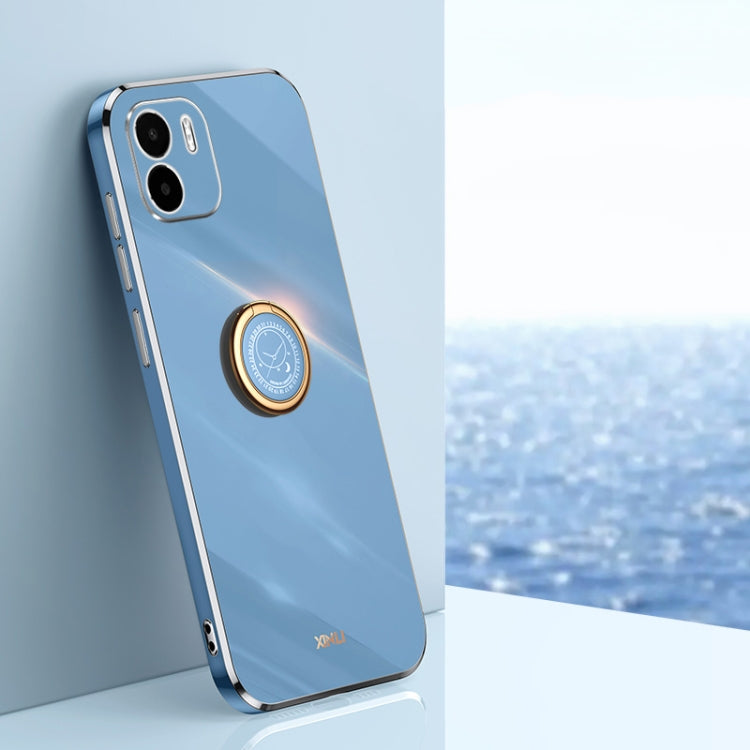XINLI Straight Edge 6D Electroplate TPU Phone Case with Ring Holder, For Xiaomi Redmi K50 Gaming, For Xiaomi Redmi A1 4G, For Xiaomi Redmi A1+, For Xiaomi Redmi 10A, For Xiaomi Redmi 10C, For Xiaomi Black Shark 5