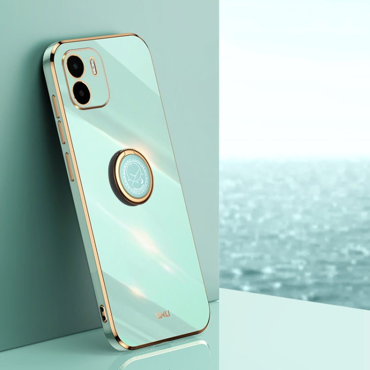 XINLI Straight Edge 6D Electroplate TPU Phone Case with Ring Holder, For Xiaomi Redmi K50 Gaming, For Xiaomi Redmi A1 4G, For Xiaomi Redmi A1+, For Xiaomi Redmi 10A, For Xiaomi Redmi 10C, For Xiaomi Black Shark 5