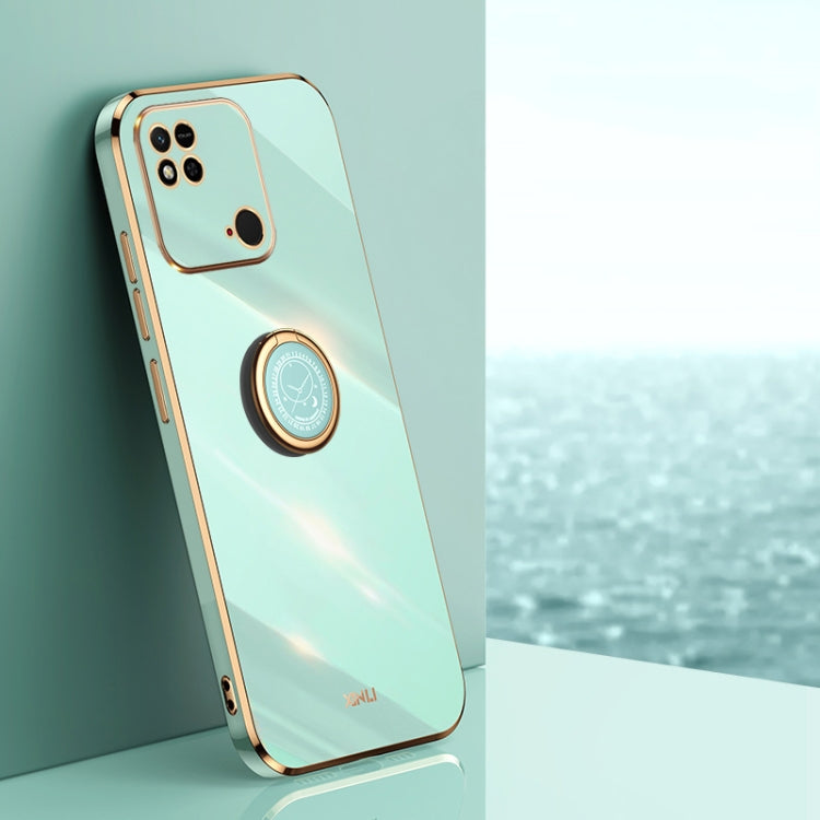 XINLI Straight Edge 6D Electroplate TPU Phone Case with Ring Holder, For Xiaomi Redmi K50 Gaming, For Xiaomi Redmi A1 4G, For Xiaomi Redmi A1+, For Xiaomi Redmi 10A, For Xiaomi Redmi 10C, For Xiaomi Black Shark 5