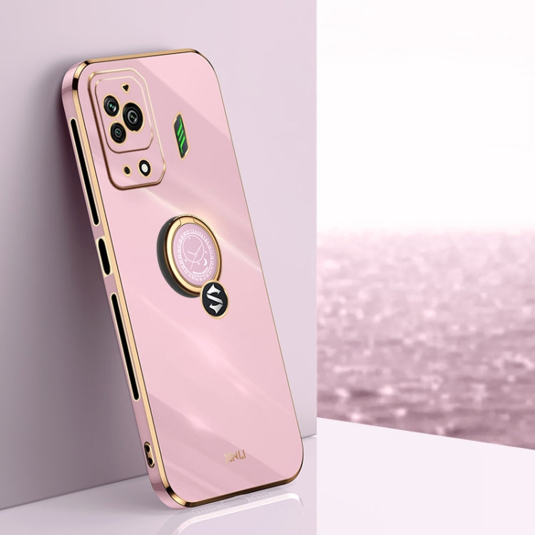 XINLI Straight Edge 6D Electroplate TPU Phone Case with Ring Holder, For Xiaomi Black Shark 5 Pro