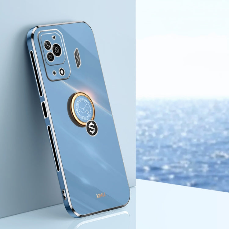 XINLI Straight Edge 6D Electroplate TPU Phone Case with Ring Holder, For Xiaomi Black Shark 5 Pro