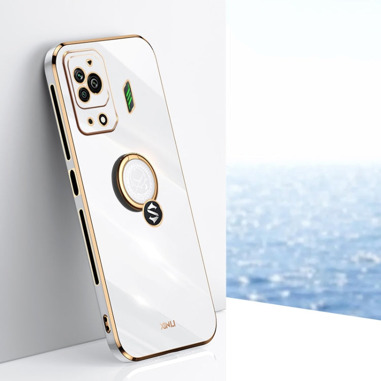 XINLI Straight Edge 6D Electroplate TPU Phone Case with Ring Holder, For Xiaomi Black Shark 5 Pro