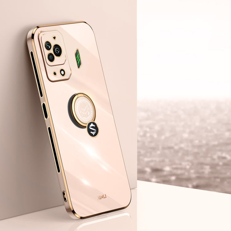 XINLI Straight Edge 6D Electroplate TPU Phone Case with Ring Holder, For Xiaomi Black Shark 5 Pro
