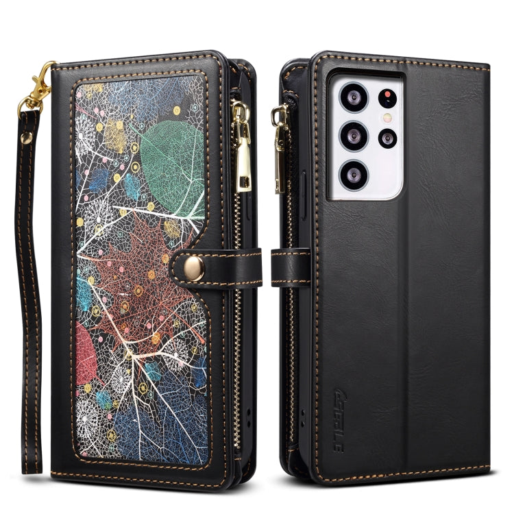 ESEBLE Star Series Lanyard Zipper Wallet RFID Leather Case, For Samsung Galaxy Note20 Ultra, For Samsung Galaxy Note20, For Samsung Galaxy S21 FE 5G, For Samsung Galaxy S21 Ultra 5G, For Samsung Galaxy S21 5G, For Samsung Galaxy S21+ 5G                ...