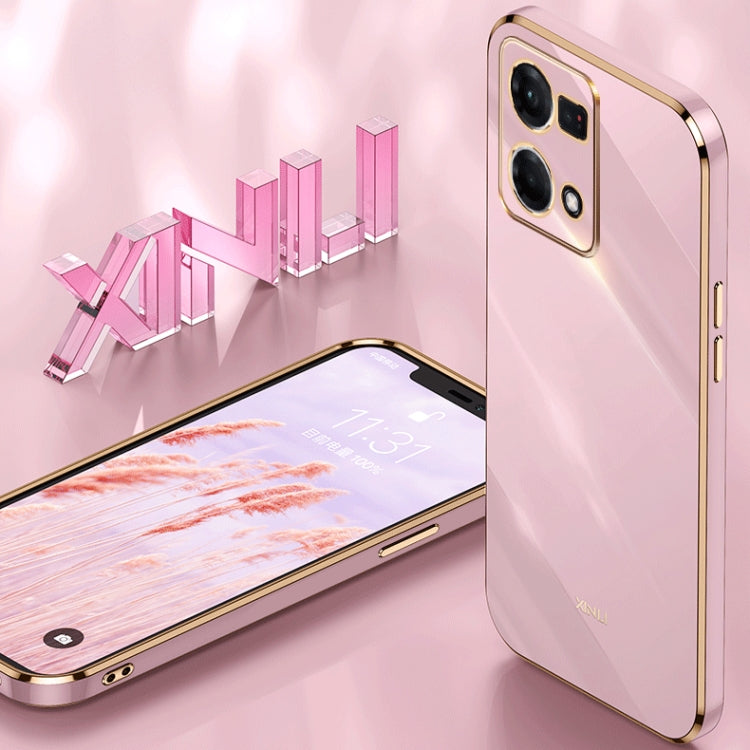 XINLI Straight Edge 6D Electroplate TPU Phone Case, For OPPO Reno7 4G Global, For OPPO Reno7 SE, For OPPO Reno7 Global, For OPPO Reno8, For OPPO Reno8 Pro, For OPPO Reno8 Pro+