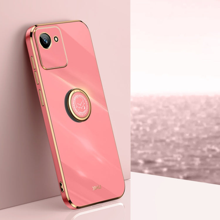 XINLI Straight Edge 6D Electroplate TPU Phone Case with Ring Holder, For Realme C30, For Realme C31, For Realme C33 4G, For Realme C35, For Realme GT2 Pro, For Realme GT Neo 3