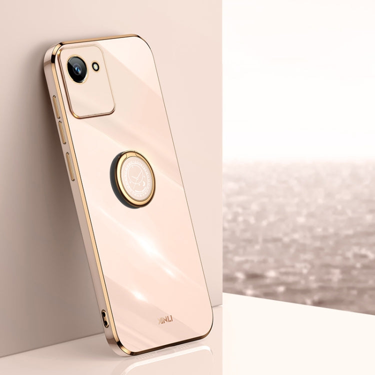 XINLI Straight Edge 6D Electroplate TPU Phone Case with Ring Holder, For Realme C30, For Realme C31, For Realme C33 4G, For Realme C35, For Realme GT2 Pro, For Realme GT Neo 3