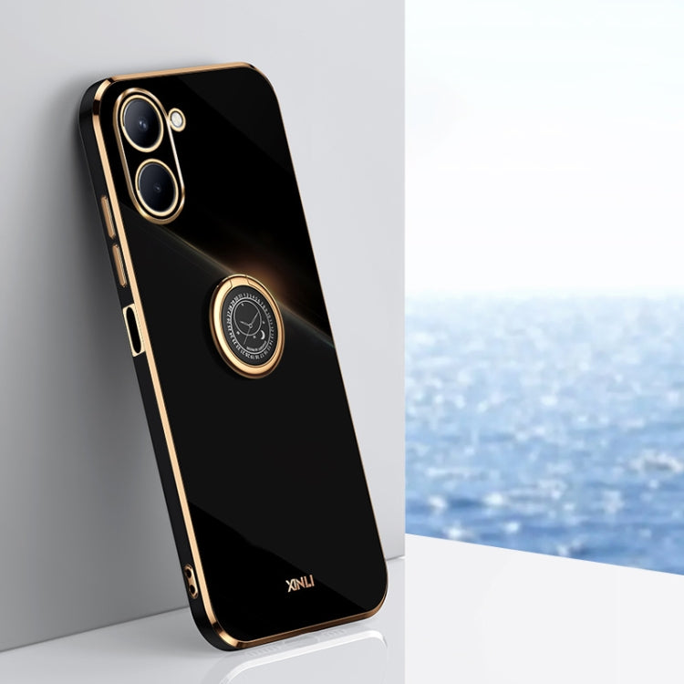 XINLI Straight Edge 6D Electroplate TPU Phone Case with Ring Holder, For Realme C30, For Realme C31, For Realme C33 4G, For Realme C35, For Realme GT2 Pro, For Realme GT Neo 3