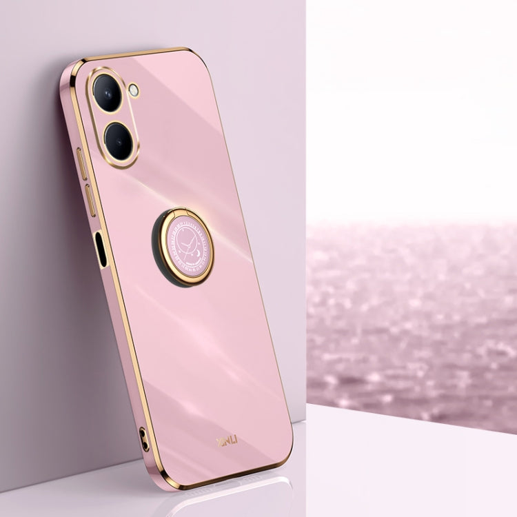 XINLI Straight Edge 6D Electroplate TPU Phone Case with Ring Holder, For Realme C30, For Realme C31, For Realme C33 4G, For Realme C35, For Realme GT2 Pro, For Realme GT Neo 3