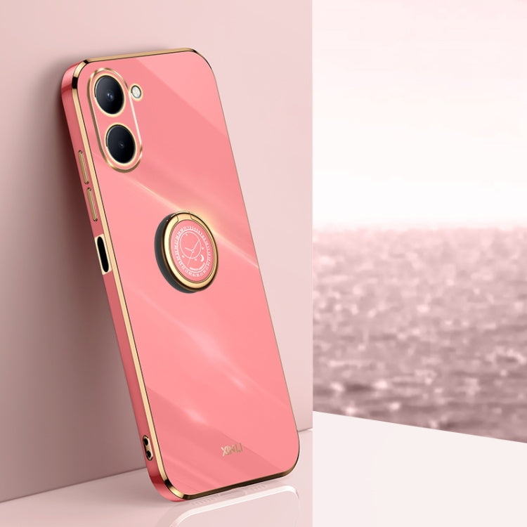 XINLI Straight Edge 6D Electroplate TPU Phone Case with Ring Holder, For Realme C30, For Realme C31, For Realme C33 4G, For Realme C35, For Realme GT2 Pro, For Realme GT Neo 3
