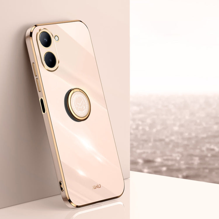 XINLI Straight Edge 6D Electroplate TPU Phone Case with Ring Holder, For Realme C30, For Realme C31, For Realme C33 4G, For Realme C35, For Realme GT2 Pro, For Realme GT Neo 3