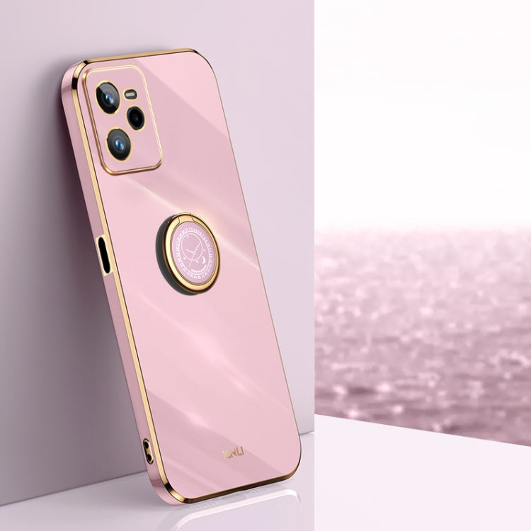 XINLI Straight Edge 6D Electroplate TPU Phone Case with Ring Holder, For Realme C30, For Realme C31, For Realme C33 4G, For Realme C35, For Realme GT2 Pro, For Realme GT Neo 3