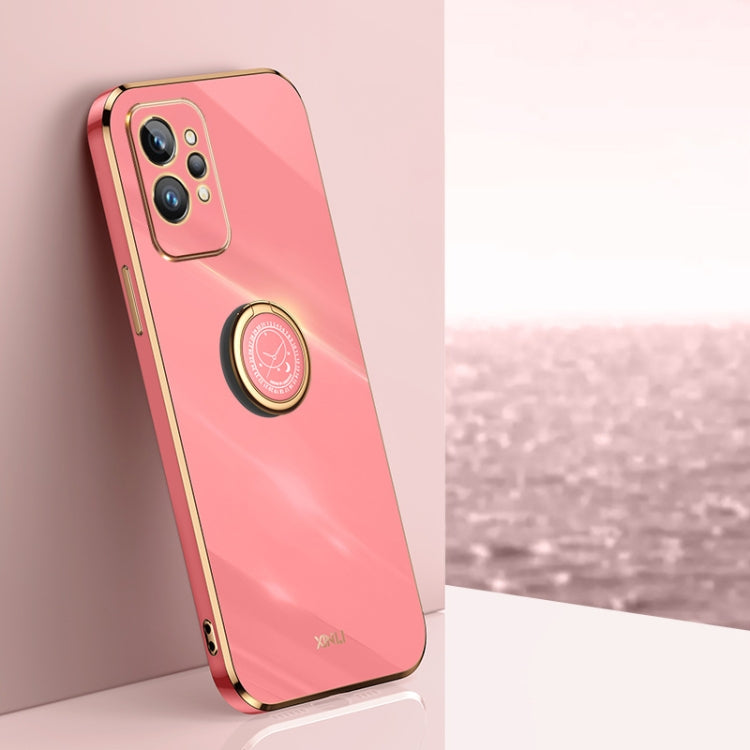 XINLI Straight Edge 6D Electroplate TPU Phone Case with Ring Holder, For Realme C30, For Realme C31, For Realme C33 4G, For Realme C35, For Realme GT2 Pro, For Realme GT Neo 3