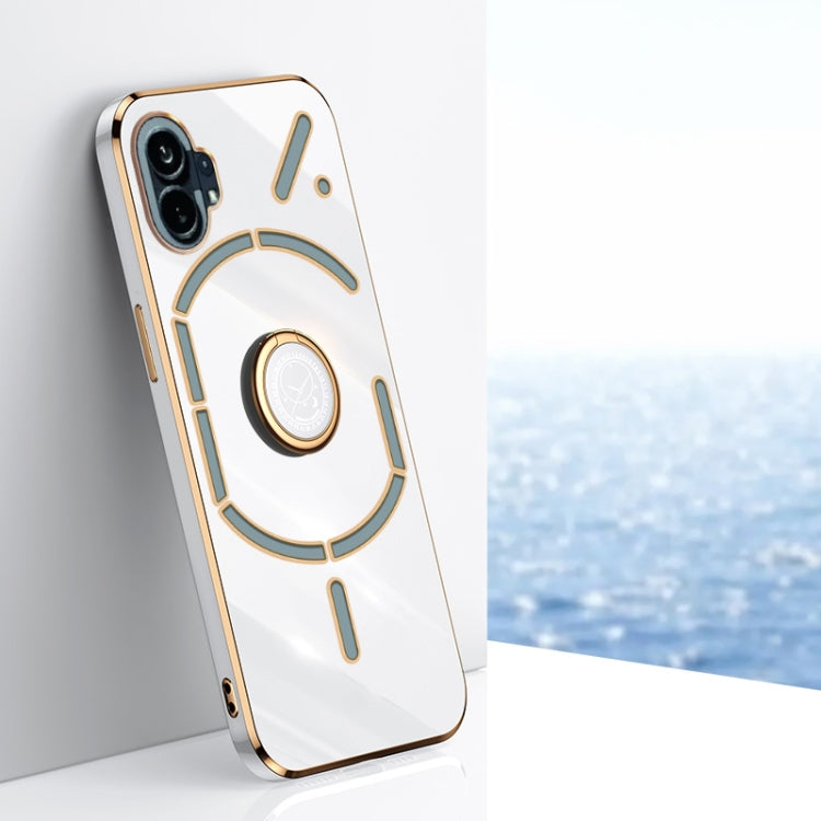 XINLI Straight Edge 6D Electroplate TPU Phone Case with Ring Holder, For OnePlus 10 Pro, For OnePlus Ace, For OnePlus Ace Racing, For OnePlus Ace Pro, For Nothing Phone 1