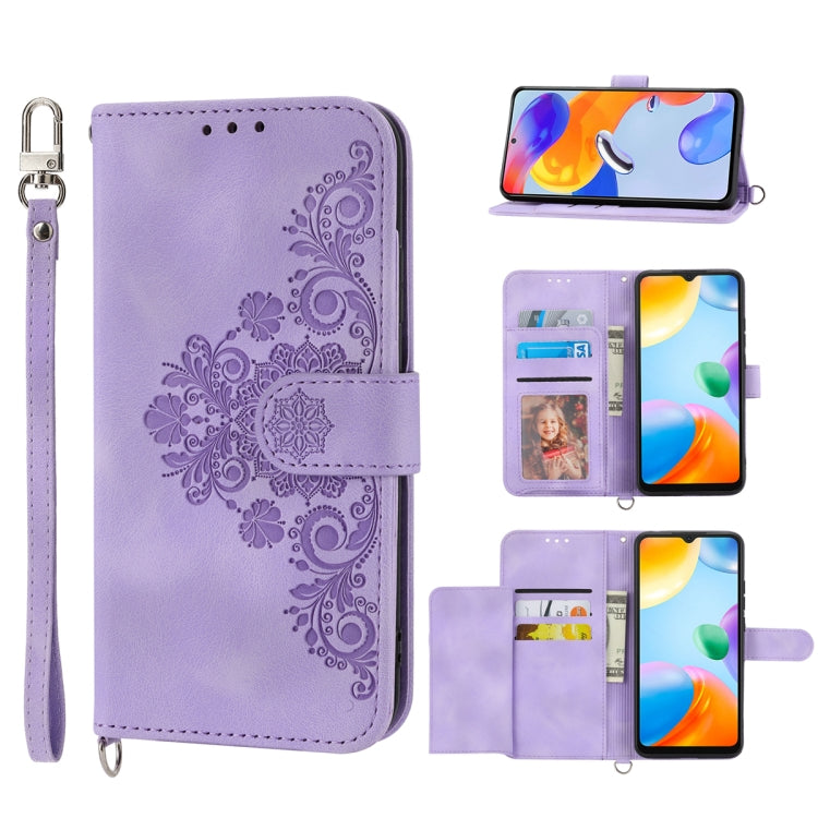 Skin-feel Flowers Embossed Wallet Leather Phone Case, For Samsung Galaxy A54 5G, For Xiaomi 13, For Xiaomi 13 Pro, For Realme 10 4G