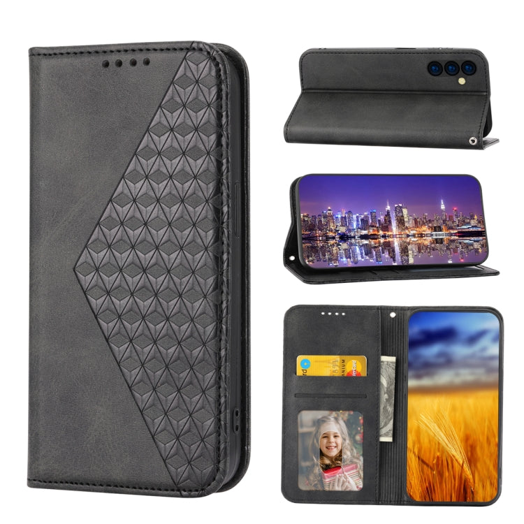 Cubic Grid Calf Texture Magnetic Leather Phone Case, For Samsung Galaxy A54 5G, For Xiaomi 13, For Xiaomi 13 Pro, For Xiaomi Poco C40, For Realme 10 4G